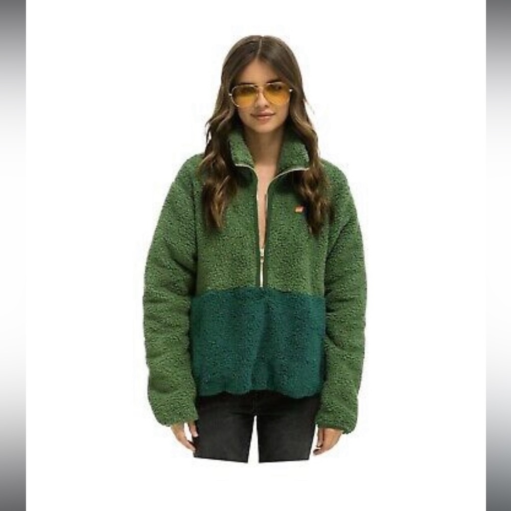 Aviator Nation Green Block Teddy XS